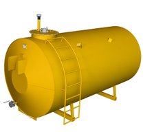 Резервуар для топлива горизонтальний наземний, 10 м3, односекційний, одностінний, на ложементах, 4мм